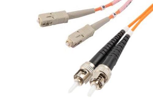 Fiber Optic Patch Cable, Dual SC UPC to ST UPC, MM OM1, 2.0mm Plenum, Orange