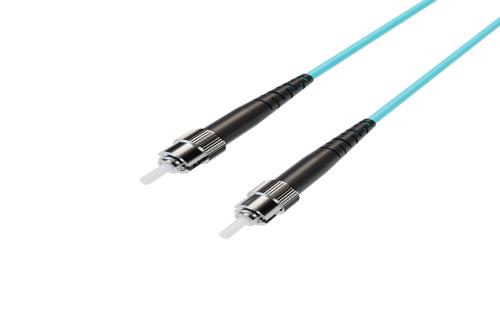 Fiber Optic Patch Cable, Simplex ST UPC to ST UPC, MM OM4, 2.0mm LSZH, Aqua