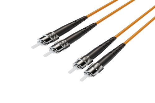 Fiber Optic Patch Cable, Duplex ST UPC to ST UPC, MM OM1, 2.0mm Plenum, Orange