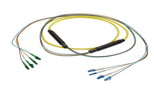 4-Fiber LC APC to LC UPC, OS2 Single Mode Indoor Distribution Cable, 4 ...