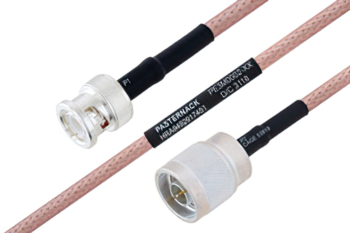 MIL-DTL-17 BNC Male to N Male Cable Using M17/60-RG142 Coax
