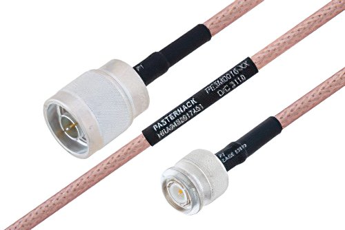 MIL-DTL-17 N Male to TNC Male Cable Using M17/60-RG142 Coax