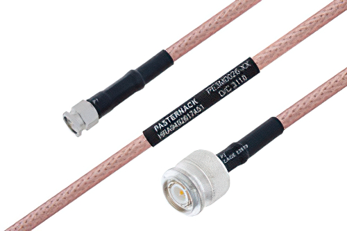MIL-DTL-17 SMA Male to TNC Male Cable 100 cm Length Using M17/60-RG142 Coax
