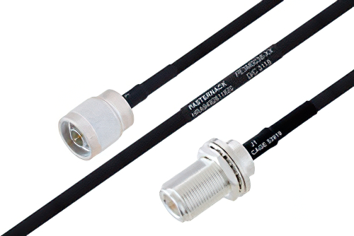 MIL-DTL-17 N Male to N Female Bulkhead Cable Using M17/84-RG223 Coax