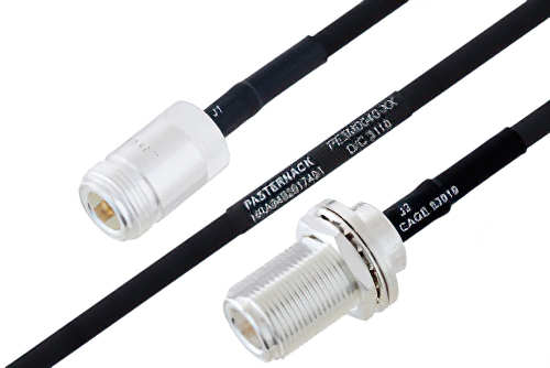 MIL-DTL-17 N Female to N Female Bulkhead Cable Using M17/84-RG223 Coax