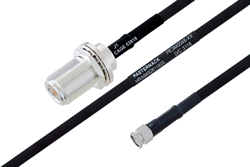 MIL-DTL-17 N Female Bulkhead to SMA Male Cable Using M17/84-RG223 Coax