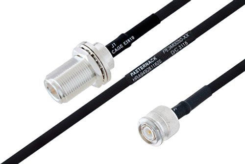 MIL-DTL-17 N Female Bulkhead to TNC Male Cable Using M17/84-RG223 Coax