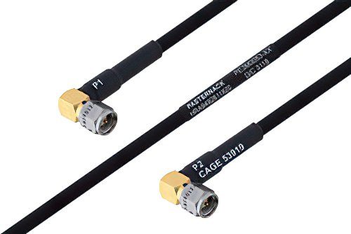MIL-DTL-17 SMA Male Right Angle to SMA Male Right Angle Cable Using M17/84-RG223 Coax