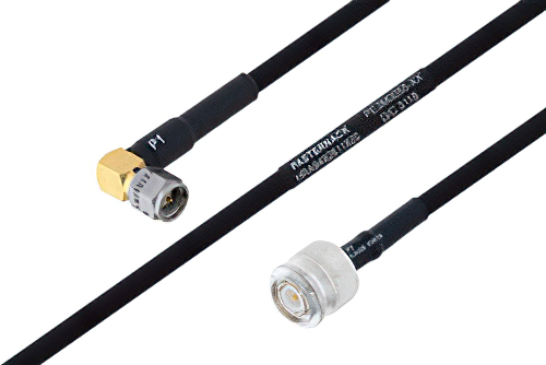 MIL-DTL-17 SMA Male Right Angle to TNC Male Cable 100 cm Length Using M17/84-RG223 Coax