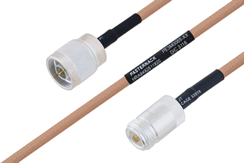 MIL-DTL-17 N Male to N Female Cable 200 cm Length Using M17/128-RG400 Coax