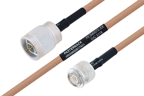 MIL-DTL-17 N Male to TNC Male Cable Using M17/128-RG400 Coax