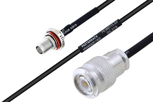 MIL-DTL-17 SMA Female Bulkhead to TNC Male Cable Using M17/119-RG174 Coax