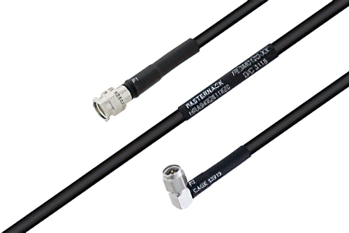 MIL-DTL-17 SMA Male to SMA Male Right Angle Cable Using M17/28-RG58 Coax