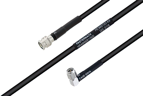 MIL-DTL-17 SMA Male to SMA Male Right Angle Cable Using M17/183-00001 Coax