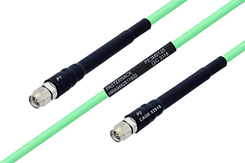 Temperature Conditioned SMA Male to SMA Male Low Loss Cable 72 Inch Length Using PE-P142LL Coax