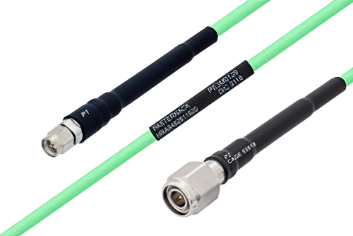 Temperature Conditioned SMA Male to TNC Male Low Loss Cable 12 Inch Length Using PE-P142LL Coax