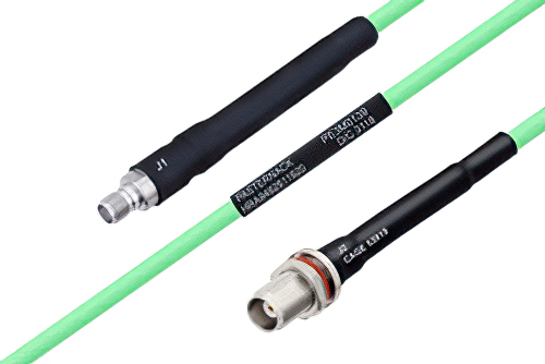 Temperature Conditioned SMA Female to TNC Female Bulkhead Low Loss Cable 200 cm Length Using PE-P142LL Coax
