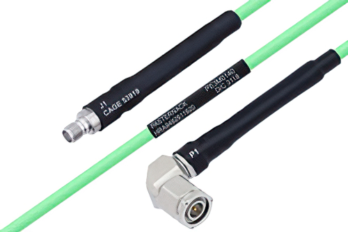 Temperature Conditioned SMA Female to TNC Male Right Angle Low Loss Cable 12 Inch Length Using PE-P142LL Coax