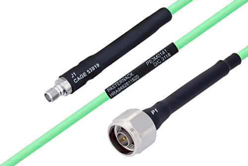 Temperature Conditioned SMA Female to N Male Low Loss Cable 100 cm Length Using PE-P142LL Coax