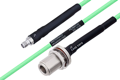 Temperature Conditioned SMA Female to N Female Bulkhead Low Loss Cable 36 Inch Length Using PE-P142LL Coax