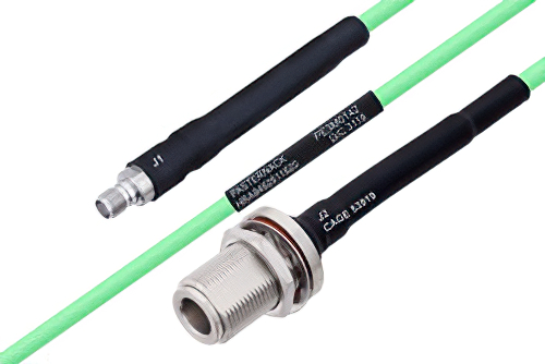 Temperature Conditioned SMA Female to N Female Bulkhead Low Loss Cable 60 Inch Length Using PE-P142LL Coax