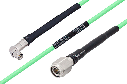 Temperature Conditioned SMA Male Right Angle to TNC Male Low Loss Cable 100 cm Length Using PE-P142LL Coax