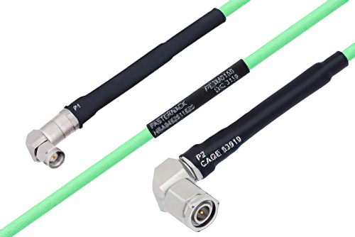 Temperature Conditioned SMA Male Right Angle to TNC Male Right Angle Low Loss Cable 18 Inch Length Using PE-P142LL Coax