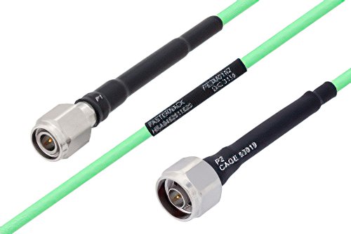 Temperature Conditioned TNC Male to N Male Low Loss Cable 100 cm Length Using PE-P142LL Coax