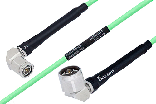 Temperature Conditioned TNC Male Right Angle to N Male Right Angle Low Loss Cable 200 cm Length Using PE-P142LL Coax