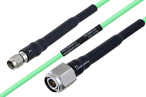 Temperature Conditioned SMA Male to TNC Male Low Loss Cable 18 Inch Length Using PE-P160LL Coax