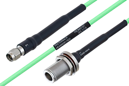 Temperature Conditioned SMA Male to N Female Bulkhead Low Loss Cable Using PE-P160LL Coax