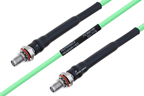 Temperature Conditioned SMA Female Bulkhead to SMA Female Bulkhead Low Loss Cable 100 cm Length Using PE-P160LL Coax