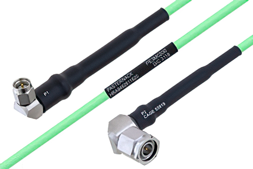 Temperature Conditioned SMA Male Right Angle to TNC Male Right Angle Low Loss Cable 24 Inch Length Using PE-P160LL Coax