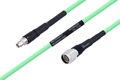 Temperature Conditioned SMA Male to N Male Low Loss Cable 100 cm Length Using PE-P300LL Coax