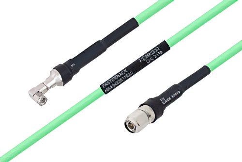 Temperature Conditioned SMA Male Right Angle to TNC Male Low Loss Cable 100 cm Length Using PE-P300LL Coax