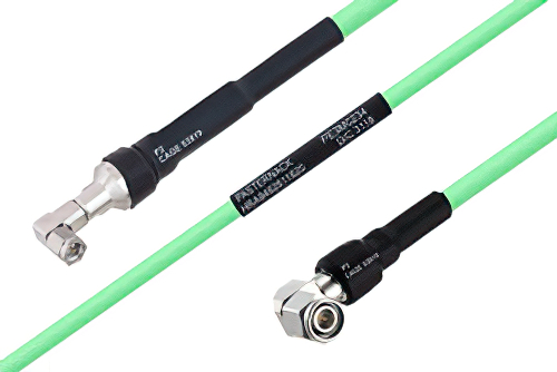 Temperature Conditioned SMA Male Right Angle to TNC Male Right Angle Low Loss Cable 12 Inch Length Using PE-P300LL Coax