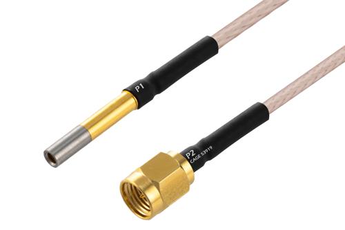 MIL Size 16 D38999 Contact Socket to SMA Male Cable Using M17/113-RG316 Coax with HeatShrink, LF Solder