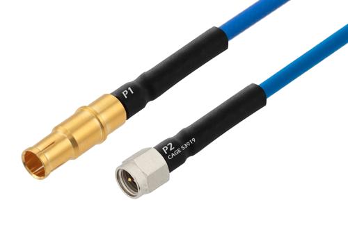 MIL Size 8 D38999 Contact Socket to SMA Male Cable Using PE-P141 Coax with HeatShrink, LF Solder