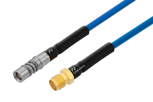 BMZ Size 8 D38999 Contact Socket to SMA Female Cable Using PE-P141 Coax with HeatShrink, LF Solder