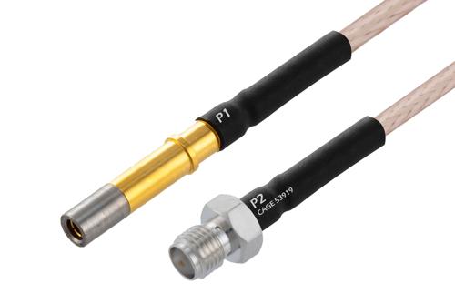 MIL Size 12 D38999 Contact Socket to SMA Female Cable Using M17/113-RG316 Coax with HeatShrink, LF Solder