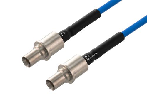 BMZ Size 8 D38999 Contact Pin to BMZ Size 8 D38999 Contact Pin (40 GHz) Cable Using PE-P086 Coax with HeatShrink, LF Solder
