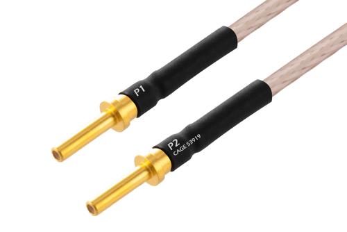 MIL Size 16 Contact Pin to MIL Size 16 Contact Pin Cable 60 Inch Length Using M17/113-RG316 Coax with HeatShrink, LF Solder