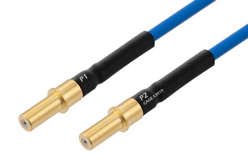MIL Size 8 D38999 Contact Pin to MIL Size 8 D38999 Contact Pin Cable Using PE-P141 Coax with HeatShrink, LF Solder