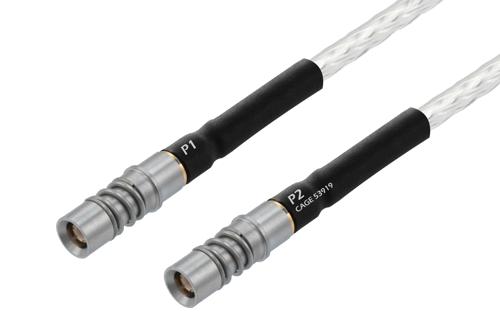 BMZ Size 8 D38999 Contact Socket to BMZ Size 8 D38999 Contact Socket Cable Using PE-141FL-NM Coax with HeatShrink, LF Solder