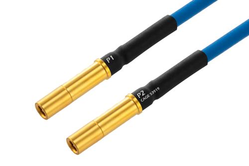 MIL Size 12 Contact Socket to MIL Size 12 Contact Socket Cable 48 Inch Length Using PE-P086 Coax with HeatShrink, LF Solder