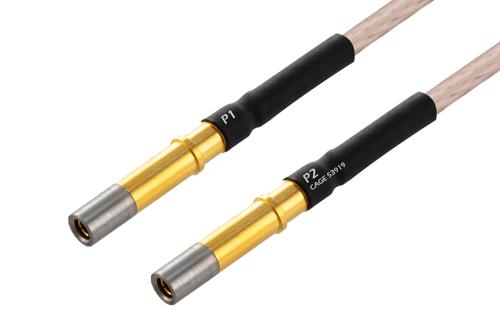 MIL Size 12 D38999 Contact Socket to MIL Size 12 D38999 Contact Socket Cable Using M17/113-RG316 Coax with HeatShrink, LF Solder