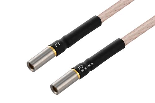 MIL Size 16 Contact Socket to MIL Size 16 Contact Socket Cable, D38999 Series II, Using M17/113-RG316 Coax with HeatShrink, LF Solder
