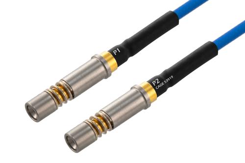 SMPM Size 12 D38999 Contact Socket to SMPM Size 12 D38999 Contact Socket Cable Using PE-P047 Coax with HeatShrink, LF Solder