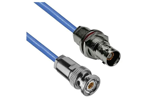 78 Ohm TRB 3-Slot Solder/Clamp Plug to 3-Lug Solder/Clamp Non-Insulated Bulkhead Jack  for PE-30-02001 Twinax (.242 O.D.) Cable