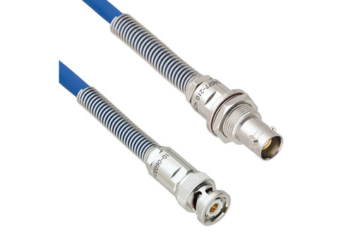 Halogen Free Bend Relief 3-Slot TRB Plug to Bend Relief 3-Lug TRB Bulkhead Non-Insulated Jack for 78 Ohm TWCH-78-2 Cable